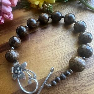 Silpada bronzite  and sterling silver Bracelet